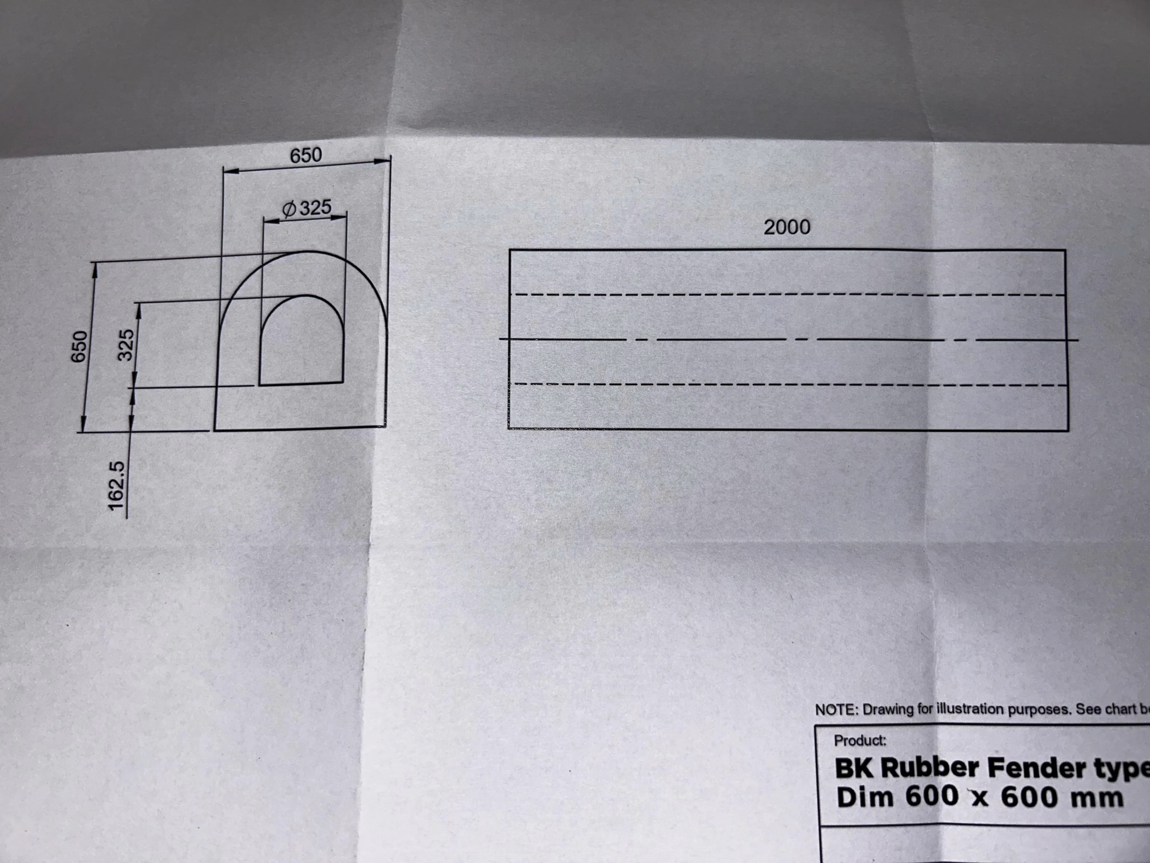 D Fender technical drawing