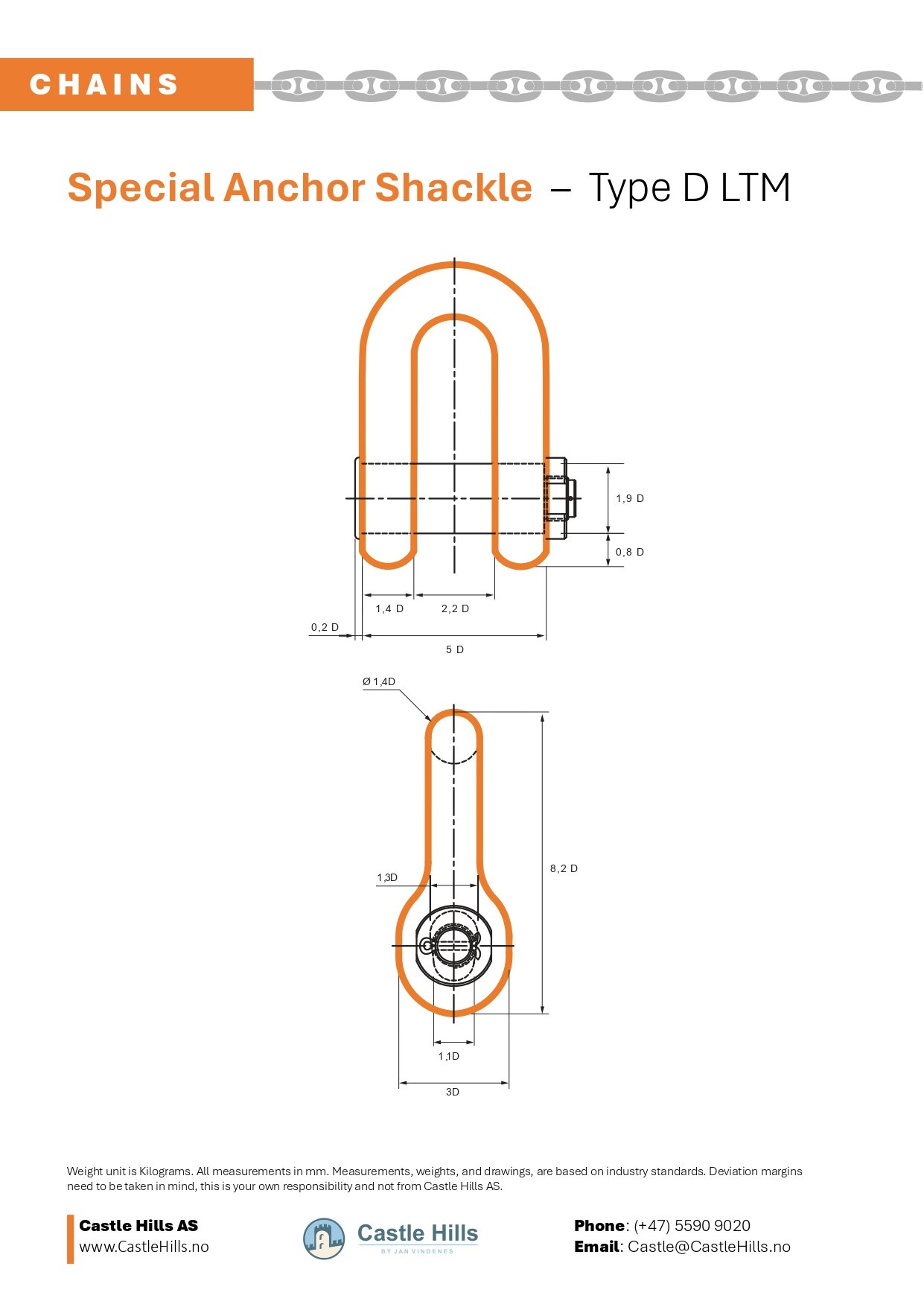 Anchor Shackle DLTM Drawing