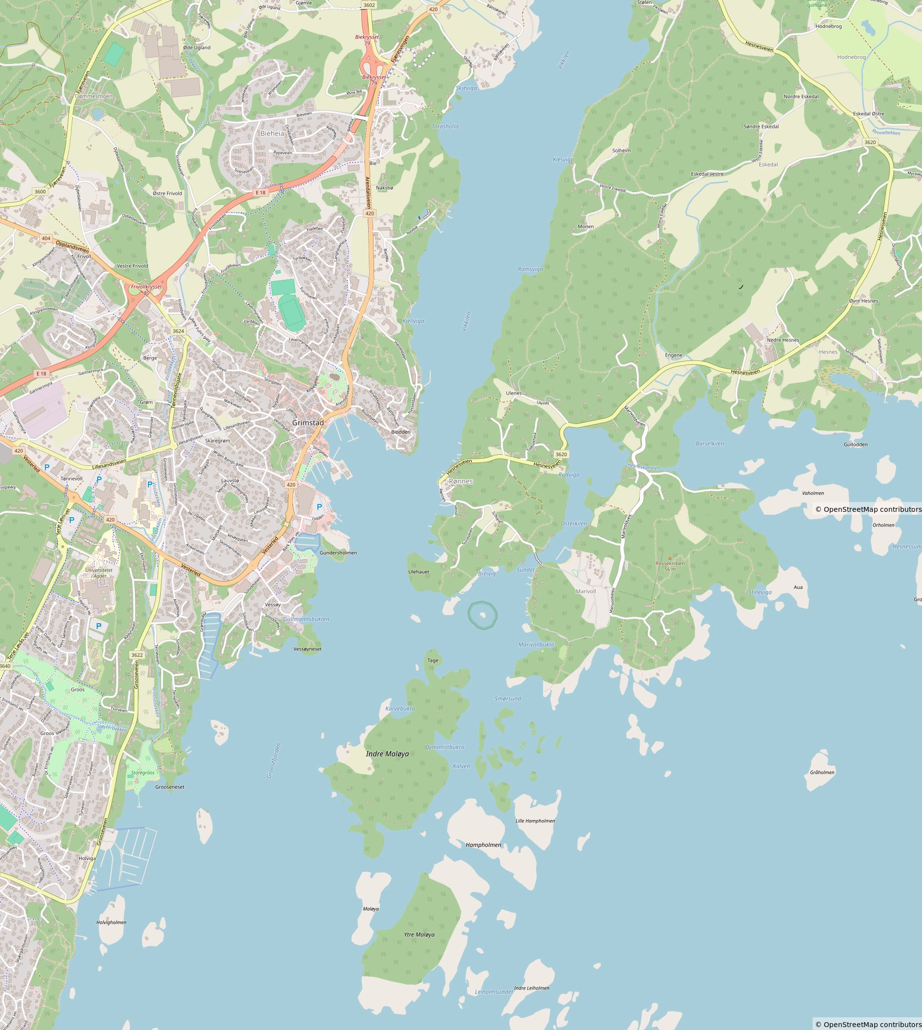 Grimstad Map
