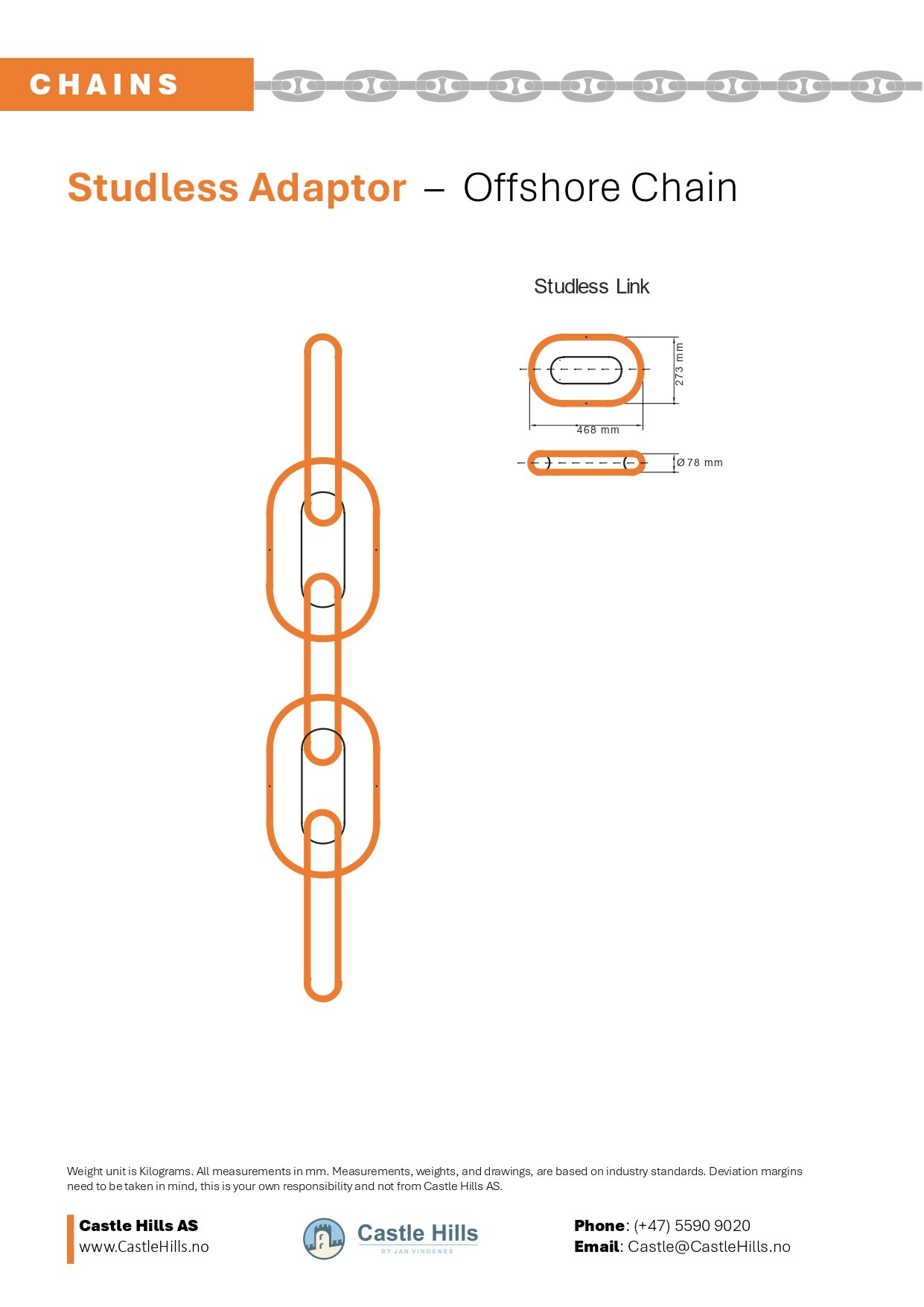 Studless Adaptor drawing